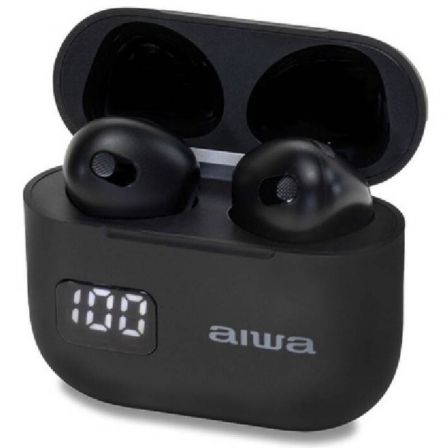 AURICULARES BLUETOOTH AIWA EBTW-100BK CON ESTUCHE DE CARGA AUTONO