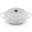 LE CREUSET - CAÇAROLA BAIXA EVOL. 30CM BRANCO POMO DOURADO 211803