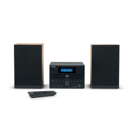 THOMSON MICRO SOUND SYSTEM BT RADIO FMCDMP3USB BLACK WOOD FINISH