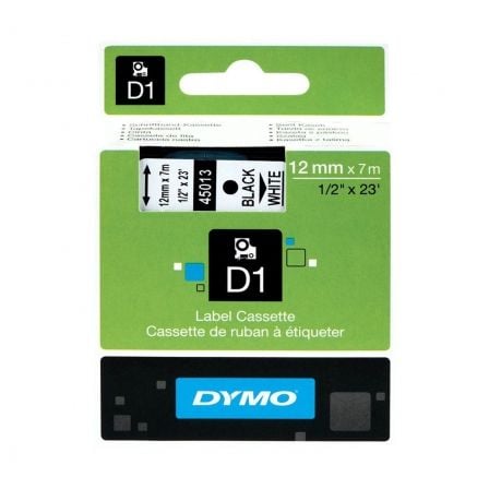 D1 - CINTAS DYMO 12MMX7M BLANC/NEG