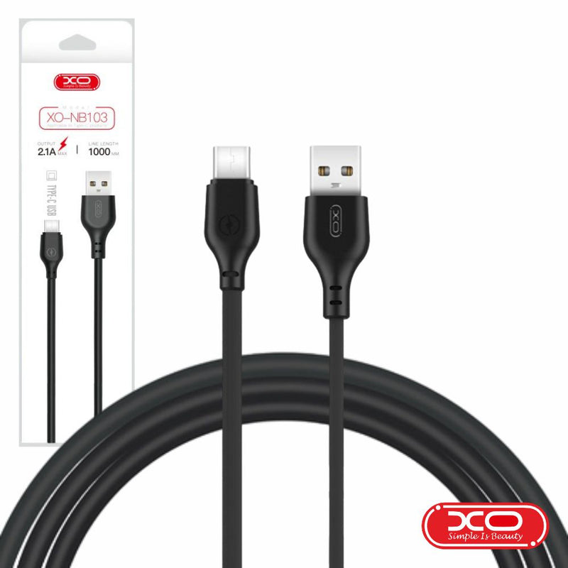 CABO USB-A 2.0 MACHO  USB-C 2.1A 2M PRETO XO