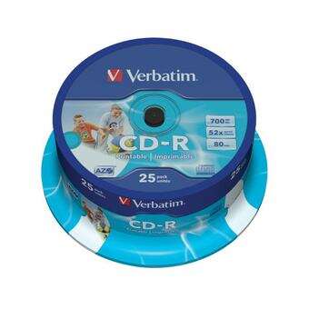 VERBATIM CD-R 52X 700MB 80MIN INKJET PRINT BOBINE (CAKE) PACK 25