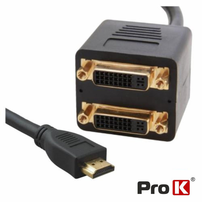 CABO ADAPTADOR 1 ENTRADA HDMI  2 SAÍDAS DVI-I PROK