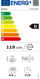 MAQUINA SECAR ROUPA SIEMENS WT45HV00ES 8K BCAL D