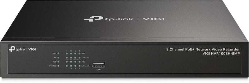 TP-Link VIGI NVR1008H-8MP gravador de vídeo em rede (NVR) Preto