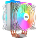 MARS GAMING MCPU66 CPU COOLER, DUAL ARGB, DUAL 12CM PWM FAN, 6X H