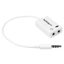 StarTech.com Adaptador de auricular branco para auriculares com c