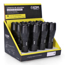 LANTERNA DE ALUMÍNIO COM ZOOM. 1 LED 3XAAA (PILHAS INCLUÍDAS)