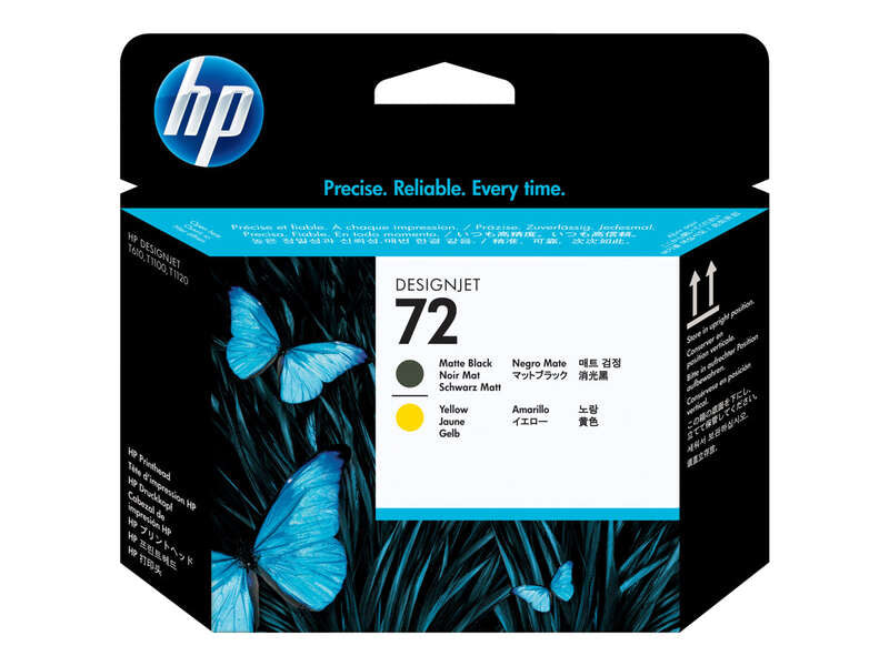 TINTEIRO ORIGINAL HP 72 AMARELO/PRETO MATE