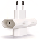 ADAPTADOR ALEMÃO DE 3 VIAS BRANCO