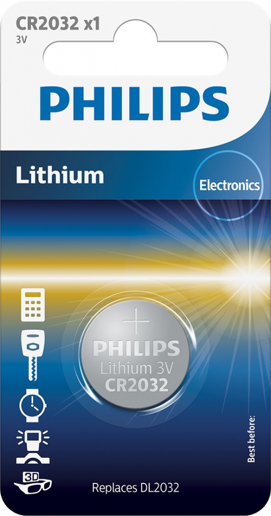 Philips Minicells Pilha CR2032/01B