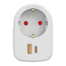 ADAPTADOR COMBI 30 W USB A + C + 1 TOMADA SCHUKO, 16 A 250 V