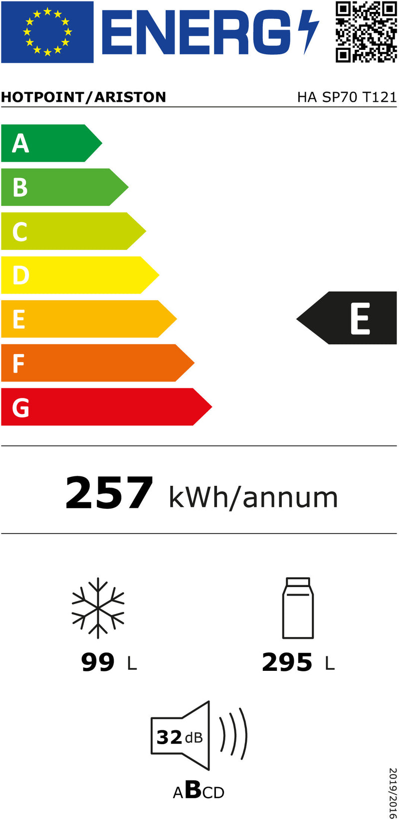 Hotpoint HA SP70 T121 frigorífico e congelador Embutido 394 l Bra