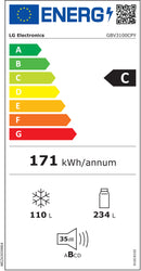 FRIGORÍFICO COMBINADO LG GBV3100CPY 1860X595 I