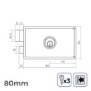 FECHADURA ESQUERDA 80MM 3 CHAVES INCLUIDAS EDM