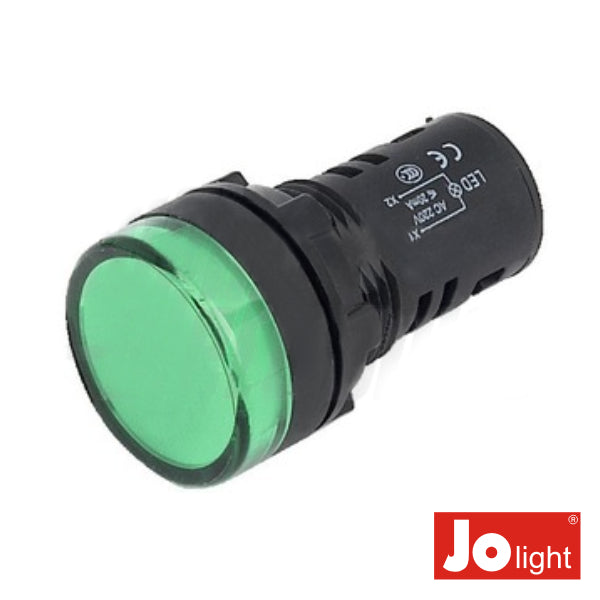 LUZ PILOTO REDONDO DE PAINEL 19.5MM 12V VERDE JOLIGHT