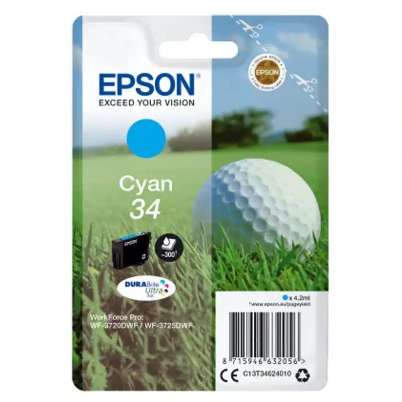 TINTEIROS EPSON CYAN SERIE 34 WF-3720/3725 - C13T34624010