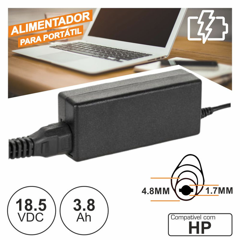 ALIMENTADOR P HP 18.5V 3.8A 70W 4.8X1.7MM