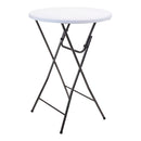 MESA DE JARDIM REDONDA. POLIETILENO DOBRÁVEL. COR: BRANCO Ø80X110
