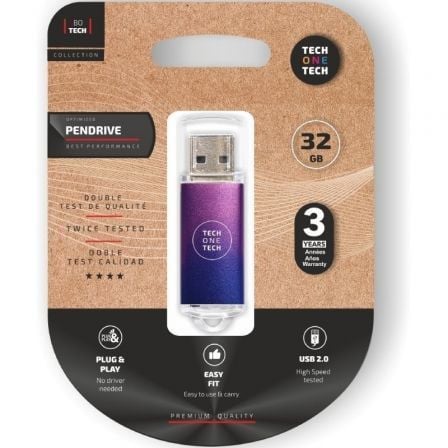 PENDRIVE 32GB TECH ONE TECH BE FADE USB 2.0 PURPURA DEGRADADO