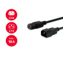 EQUIP CABO POWER EXTENSION IEC 320 VDE 3.0M BLACK
