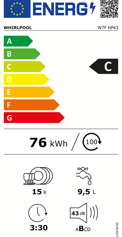 MÁQUINA DE LAVAR LOUÇA WHIRLPOOL - W7F HP43