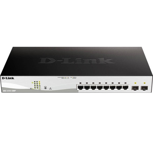 D-LINK 10-PORT 101001000 GIGABIT POE+ SMART SWITCH + 2 SFP PORTS.