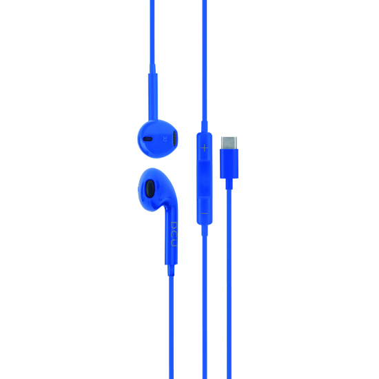 AURICULARES DCU USB TIPO C STEREO AZUL