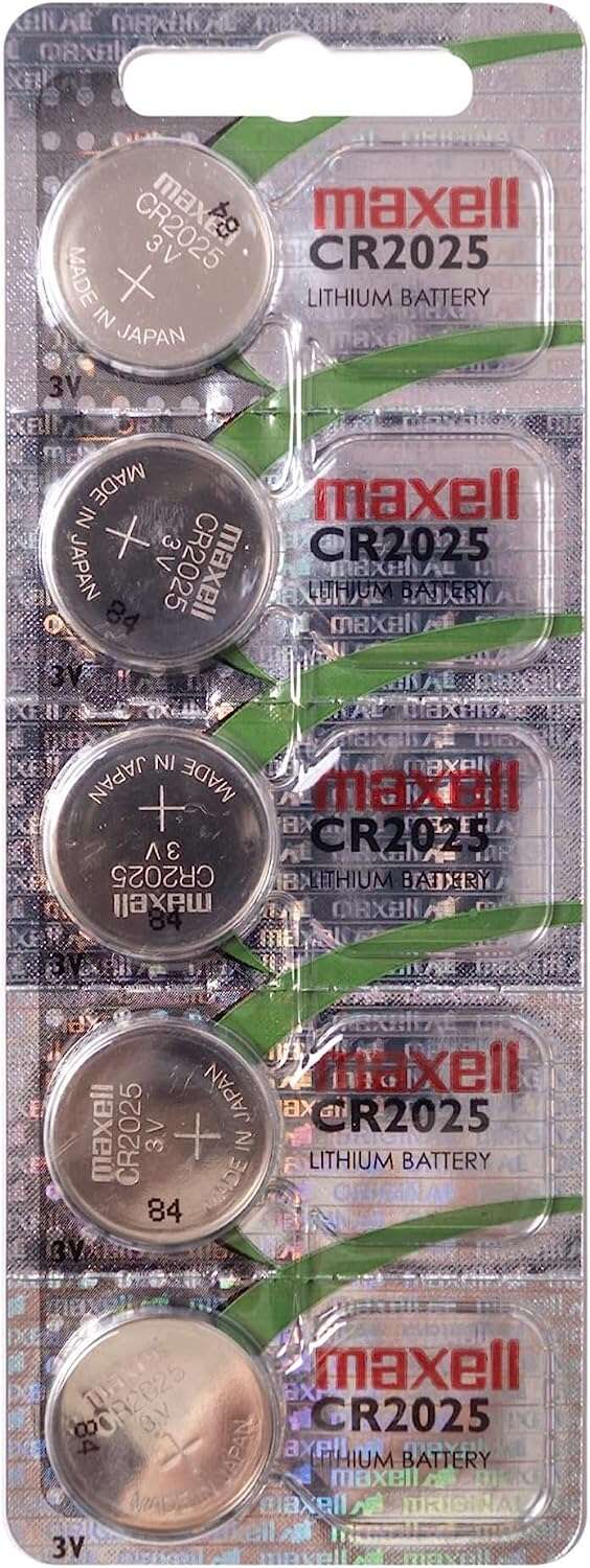 MAXELL PACK DE 5 PILAS LITIO DE BOTON CR2025 3V