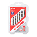 BROCA HSS4241 PARA CHAPA DE METAL, CONJUNTO DE 8 PEÇAS, Ø3,00 - Ø