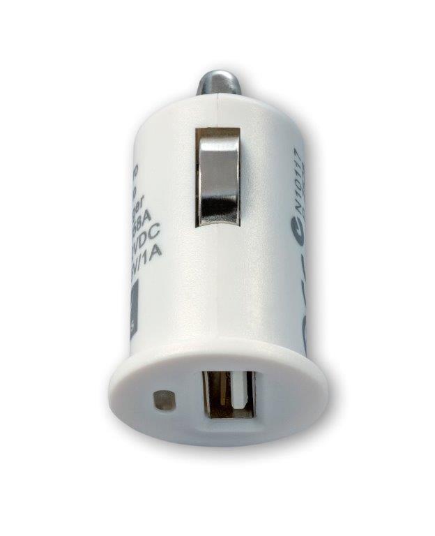 TECH FUZZION CAR CHARGER 1USB 12V CABLE WH