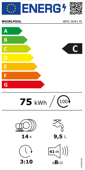 MÁQUINA DE LAVAR LOUÇA WHIRLPOOL WFO-3-O-41-PL