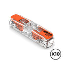 CONECTOR RÁPIDO EM LINHA COM ALAVANCA 2 CONDUTORES, Ø MÁXIMO 4 MM