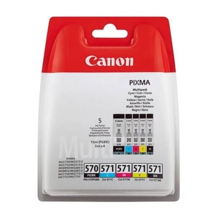 PACK 5 TINTEIROS CANON PGI-570 CLI-571