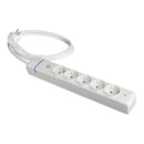 EXTENSÃO COM 5 TOMADAS 2P+T, 16A 250V. MÁX.3680W 850°C GWT. 51ILS