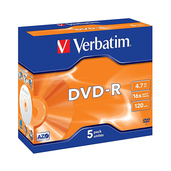 VERBATIM DVD-R 16X 4,7GB 120MIN MATT SILVER CAIXA NORMAL (JEWEL)