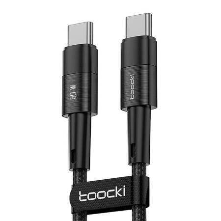 CABLE USB-C TO USB-C TOOCKI TXCTT2-YS03, 1M, FC 60W (BLACK)