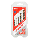 BROCA HSS4241 PARA CHAPA DE METAL, CONJUNTO DE 5 PEÇAS, Ø4,00 - Ø