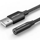 CONVERSOR VENTION CVEBC JACK 3.5 HEMBRA - USB MACHO 1M GRIS