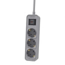 REGLETA PHILIPS 3 TOMAS SCHUKO 3M GRIS