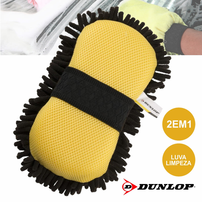 LUVA DE LIMPEZA AUTOMÓVEL MICROFIBRAS 2EM1 DUNLOP