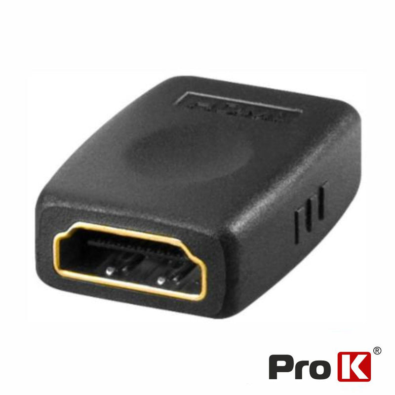 FICHA ADAPTADORA HDMI FÊMEA  FÊMEA DOURADA PROK