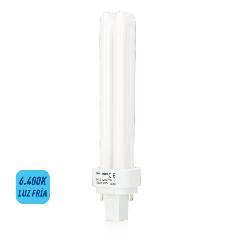 LÂMPADA DE BAIXO CONSUMO LYNX 26W 2 PINS G24D-3 6400K LUZ FRIA 16