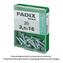 CAIXA M 20 UNID. PARAFUSO ROSCA CHAPA CR ZINCO 3,5X16MM FADIX