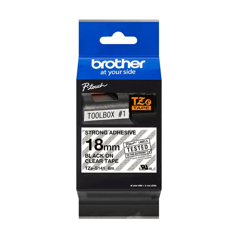 BROTHER FITA LAMINADA SUPER ADESIVA LAR18 MM COM 8 M PRETOTRANSPA