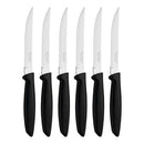 FACAS SERRILHADAS PARA CARNE, PLENUS, PRETO, 6 UNIDADES