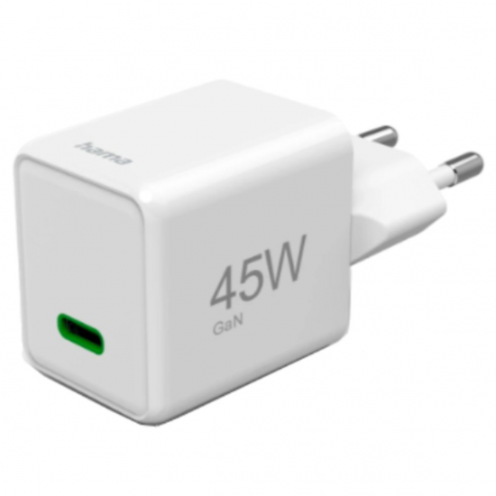 CARGADOR HAMA 00201983 1XUSB C GAN DE 45W BLANCO