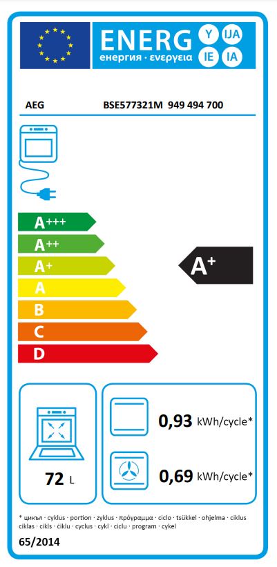 AEG FORNO MULTIF 71LT 9 FUNÇOES AQUECIMENTO BRANCO A+