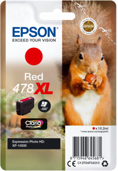 Epson Squirrel Singlepack Red 478XL Claria Photo HD Ink tinteiro