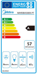 MIDEA CHAMINE 90CM 800M3H VIDRO PRETO/INOX (A)